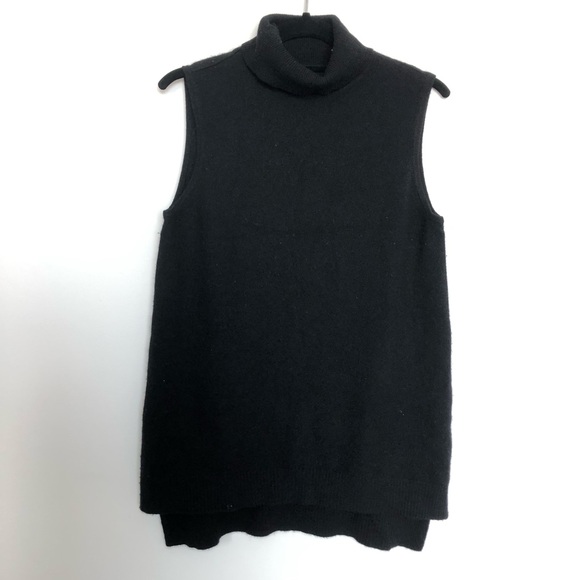 Cashmere turtleneck short sleeve sweater